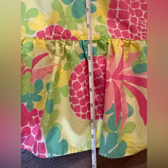 Lilly Pulitzer Vintage Pink Pineapple Floral Ruffled Maxi Skirt Size 12 - Picture 10 of 12